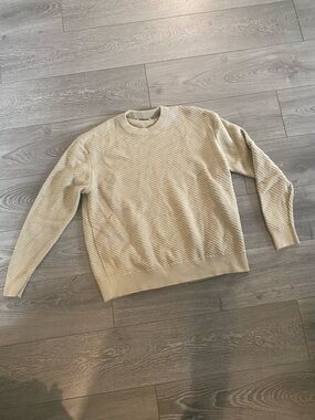 Zara Beige Knit Crewneck Sweater